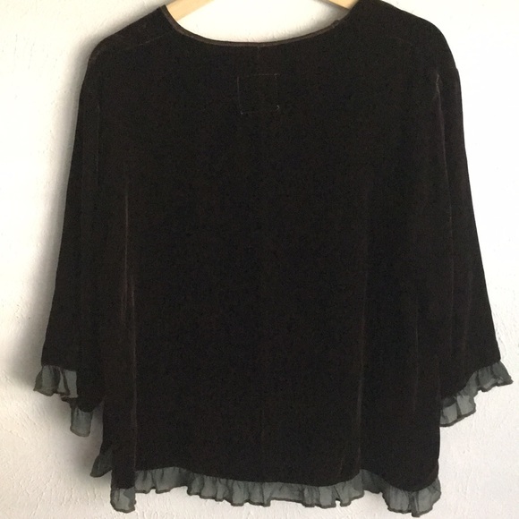 NOOSHIN FEMME COCO SILK VELVET TOP M - Picture 5 of 5